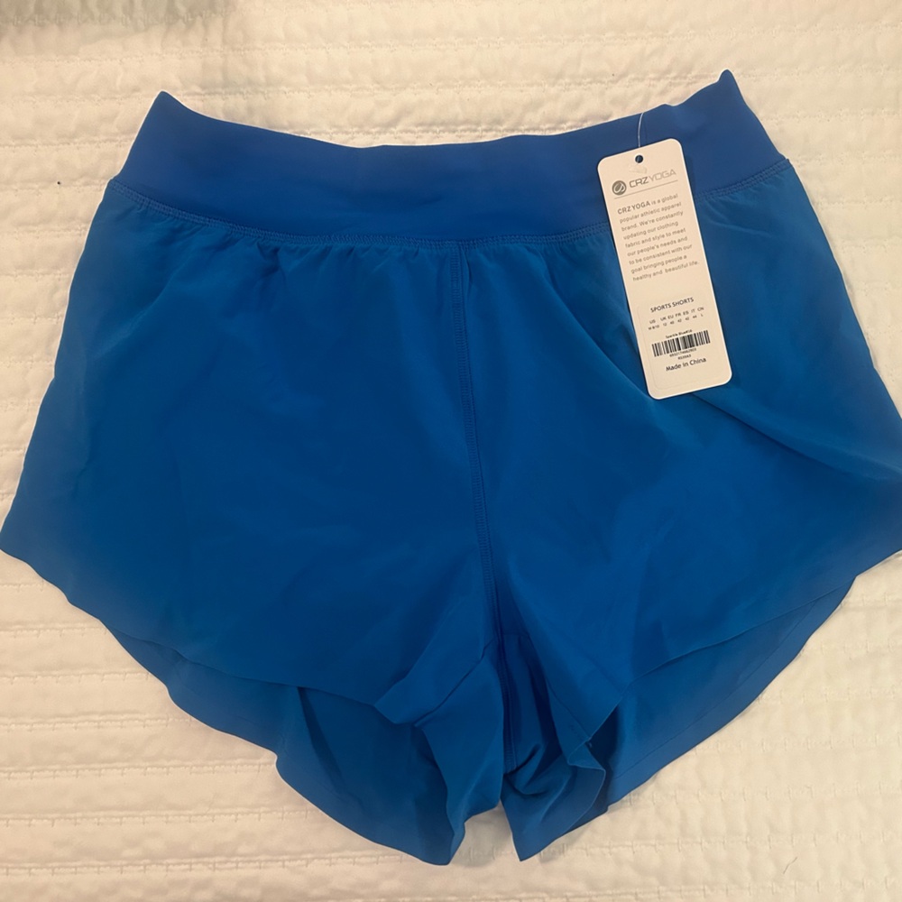 CRZ YOGA Women's Vibrant Blue Athletic Shorts